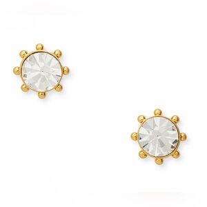 Kate Spade “Flying Colors” Bezel Gold Stud Earrings
